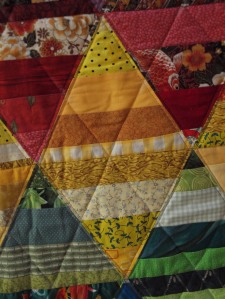 Rainbow Wedges quilting detail